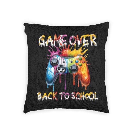 Back to School Game Over Controller Woven Pillows