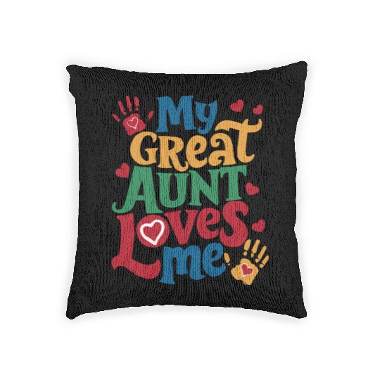 Handprint My Great Aunt Loves Me Woven Pillows