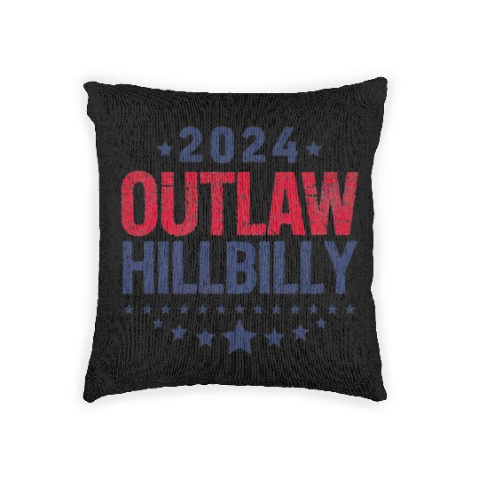 Trump Vance 2024 Outlaw Hillbilly US Flag Woven Pillows