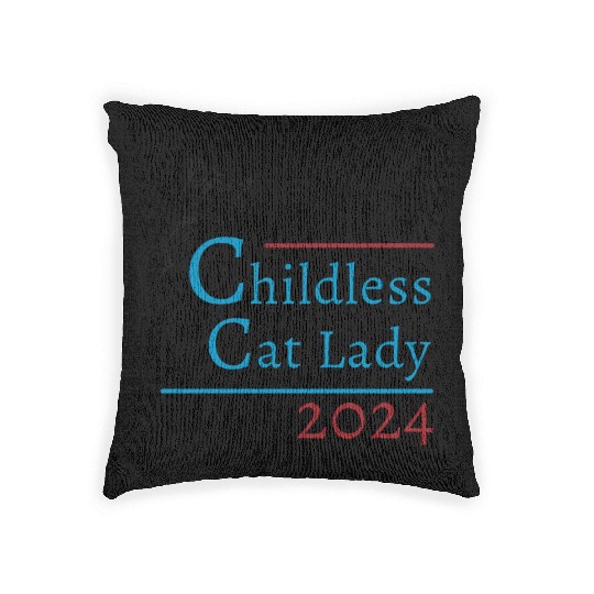 "Childless Cat Lady" Kamala Harris 2024 Woven Pillows