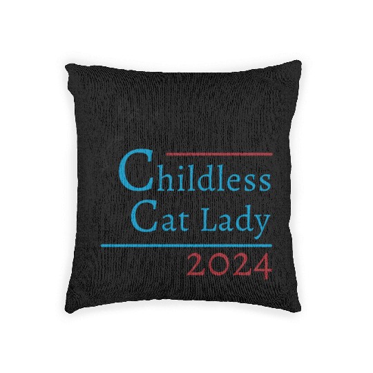 "Childless Cat Lady" Kamala Harris 2024 Woven Pillows