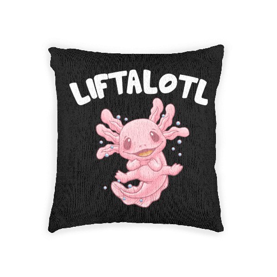 Liftalotl Workout Axolotl Gym Salamander Funny Wei Woven Pillows