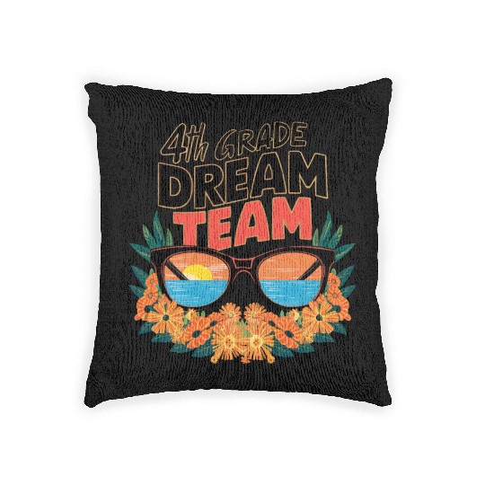 Back to School Dream Team Fourth 4th Grade Woven Pillows