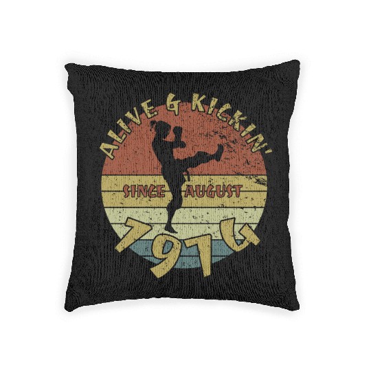 50th birthday Alive and kickin since 08/1974 Woven Pillows