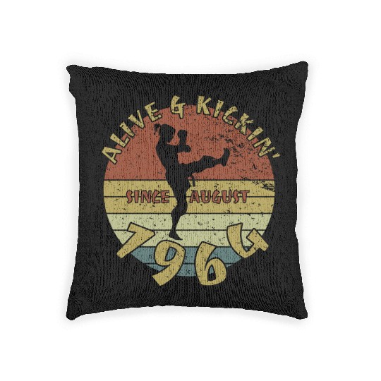 60th birthday Alive and kickin since 08/1964 Woven Pillows