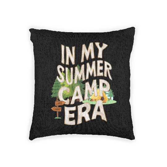 Cute In My Summer Camp Era Groovy Friend Crew Woven Pillows