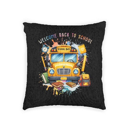 Welcome back to school School Bus Woven Pillows
