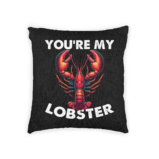 Friends You're My Lobster Valentine's Day Quote Woven Pillows