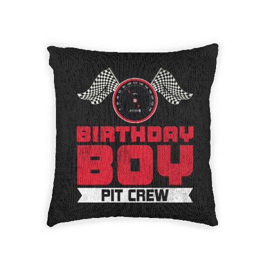 Birthday Boy Pit Crew Racing Race Car Costume Woven Pillows