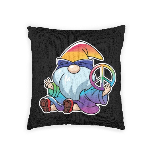 Peace Gnome Gnomes Dwarves Lgbtq Woven Pillows