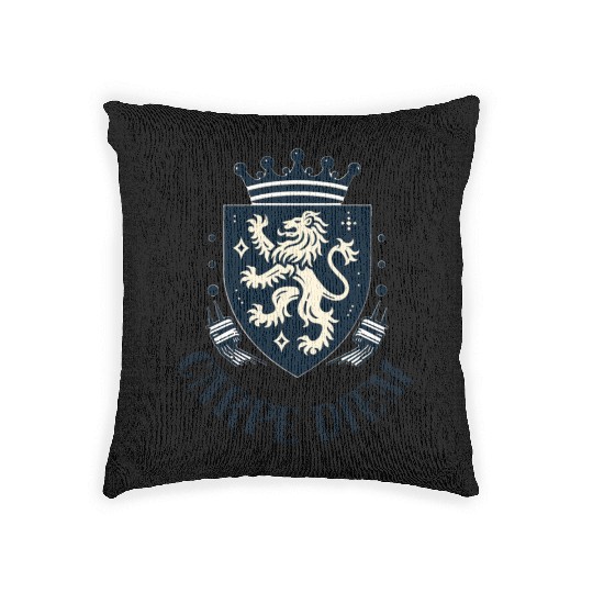 Carpe Diem - Elegant Heraldic Crest With Lion and Woven Pillows