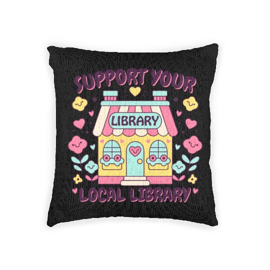 Support Your Local Library Woven Pillows