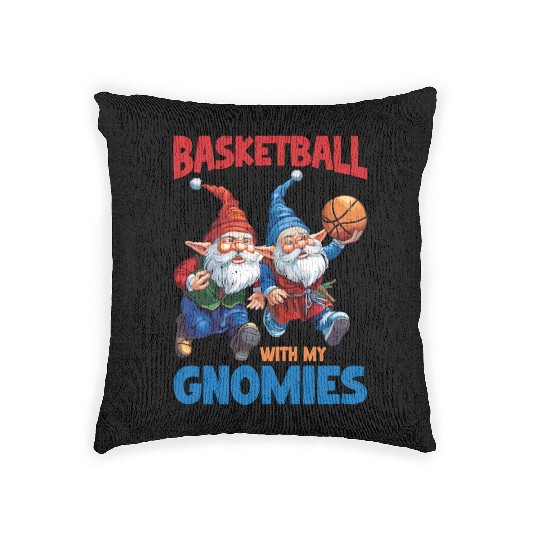 Basketball With My Gnomies Woven Pillows