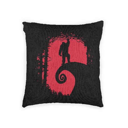 In The Red Forest With Bigfoot Woven Pillows