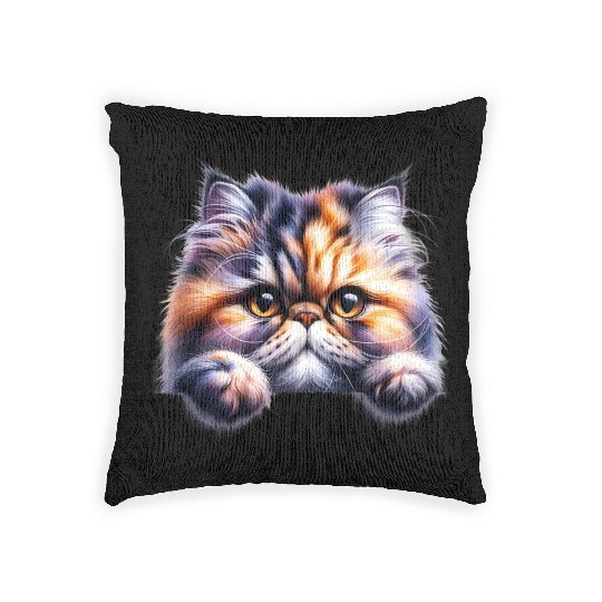 Persian cat Woven Pillows