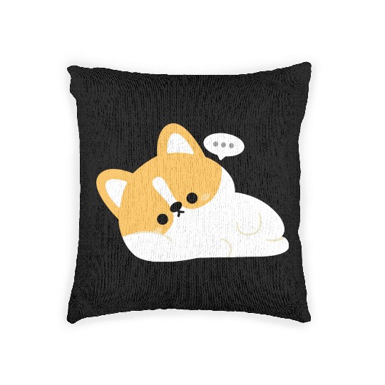 Tired Corgi Woven Pillows
