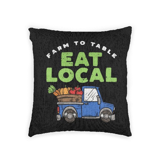 Farmers Market I Eat Local I Organic Food Woven Pillows