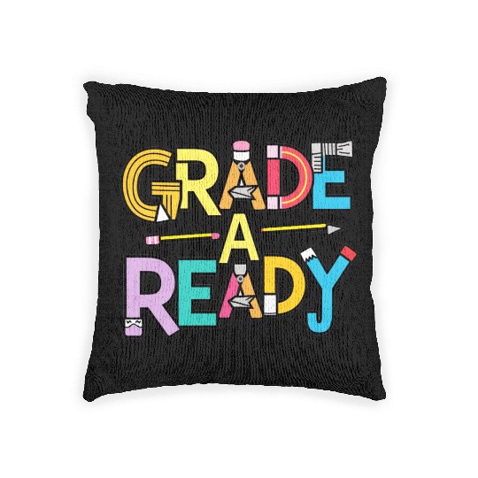 Grade A Ready, Back to school art Woven Pillows