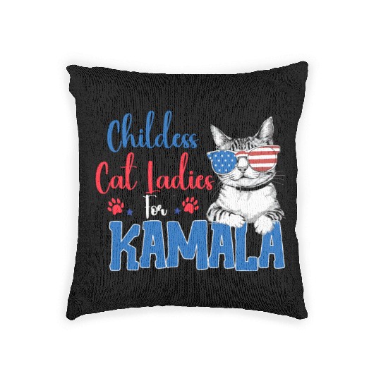 Childess Cat Ladies for Kamala Woven Pillows