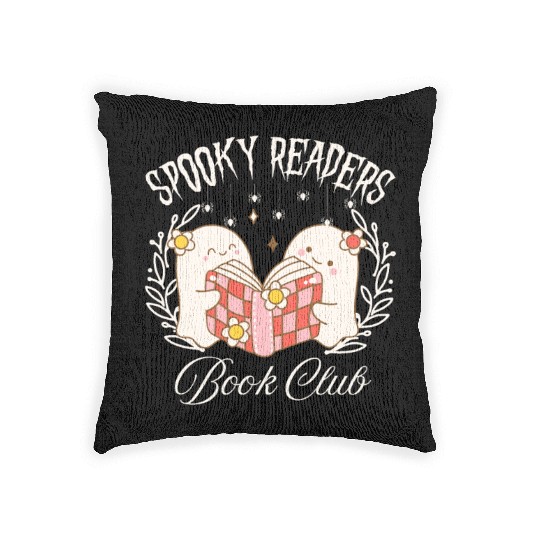Spooky Readers Book Club -Halloween season Woven Pillows