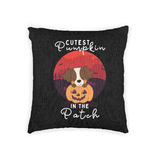 Australian Shepherd cutest pumpkin in the patch Woven Pillows