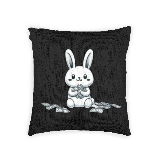 lucky money rabbit Woven Pillows