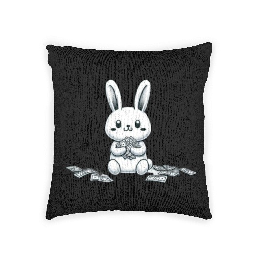 lucky money rabbit Woven Pillows