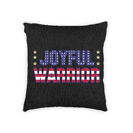 Joyful Warrior - Harris Walz 2024 Election America Woven Pillows