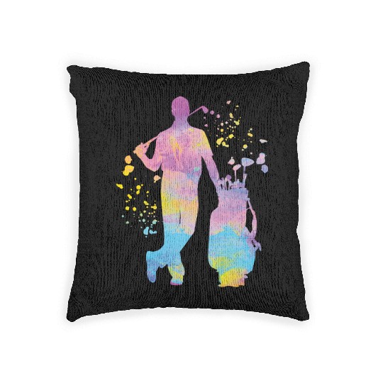 Golfer Colorsplash Kids Miniature Golf Woven Pillows