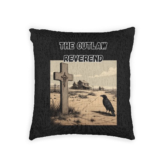 The Outlaw Reverend, Crow And Cross Woven Pillows