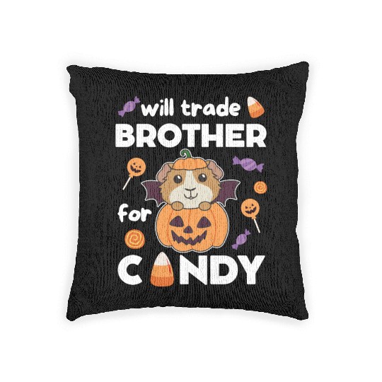 Guinea Pig Halloween Trade Brother For Candy Woven Pillows