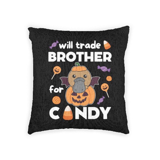 Platypus Halloween Trade Brother For Candy Woven Pillows
