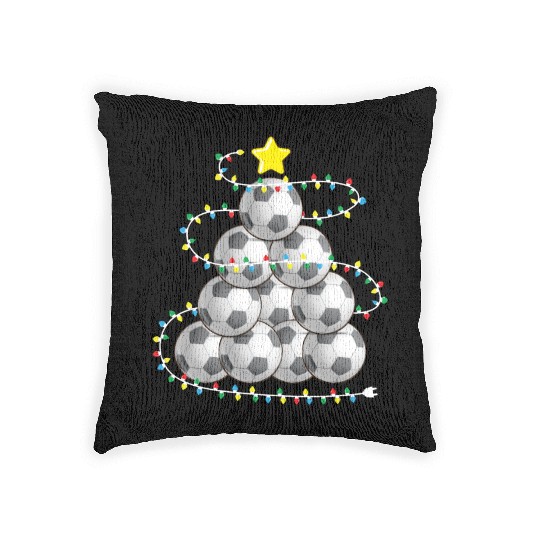 Soccer Christmas Tree Xmas Player Coach Fan Woven Pillows