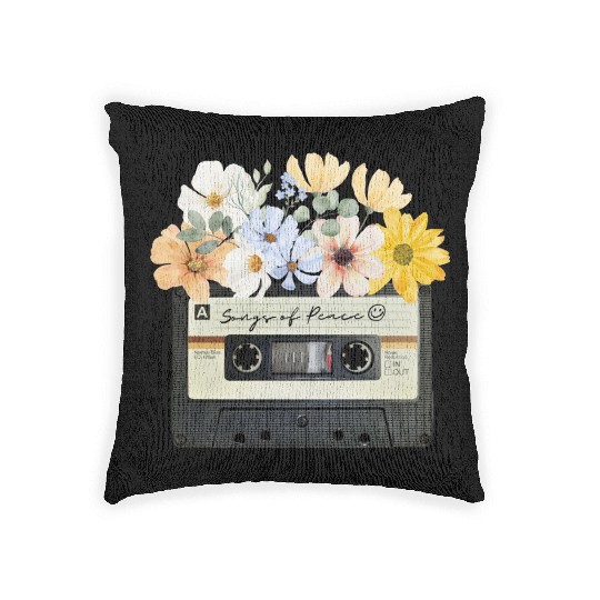Songs of peace cassette tape Woven Pillows
