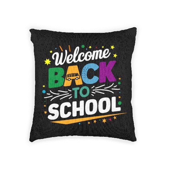 Welcome Back To School Bus Happy First Day Of Scho Woven Pillows
