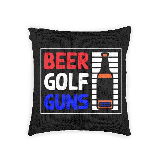 Beer Golf Guns Woven Pillows