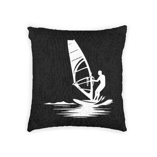 Windsurfer Surf Training Water And Wind Woven Pillows