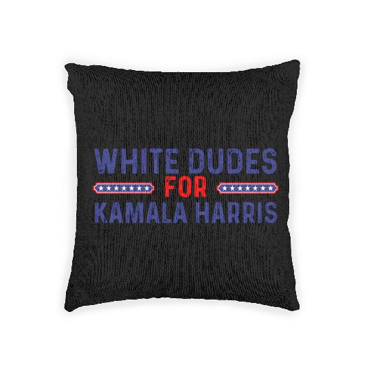 White Dudes for kamala harris 2024 Woven Pillows