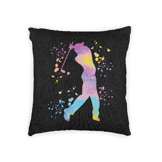 Golfer Colorsplash Kids Miniature Golf Woven Pillows