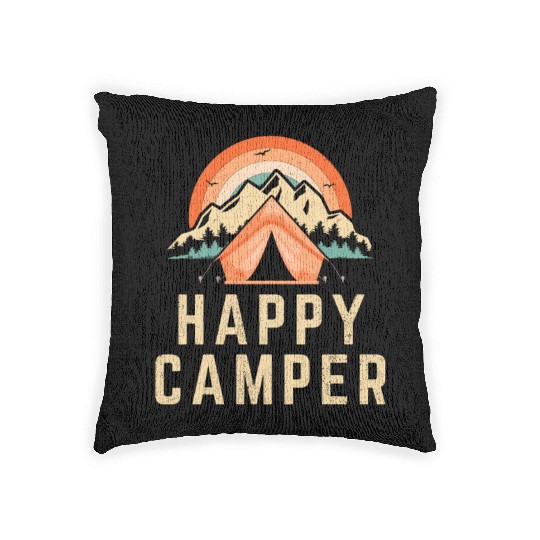 Happy Camper - Camping Lover Woven Pillows