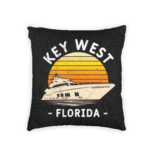KEY-WEST FLORIDA Sailing Sunshine-State West Keys Woven Pillows