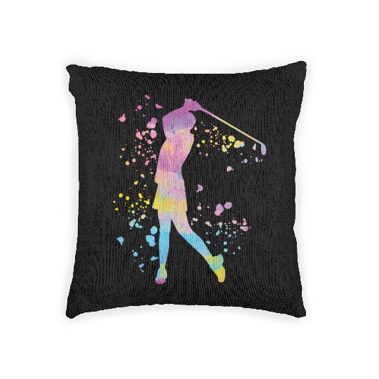 Golfer Colorsplash Kids Miniature Golf Woven Pillows