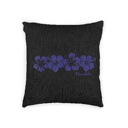 Honolulu Hawaii Hibiscus Flower Vacation Souvenir Woven Pillows