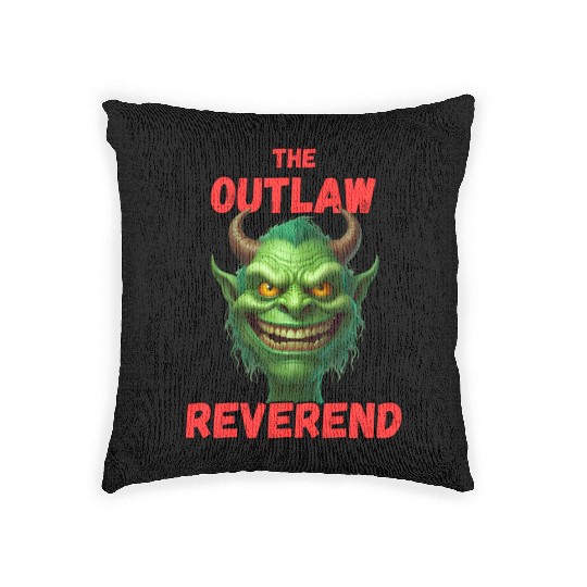 Outlaw Reverend Green Demon Woven Pillows