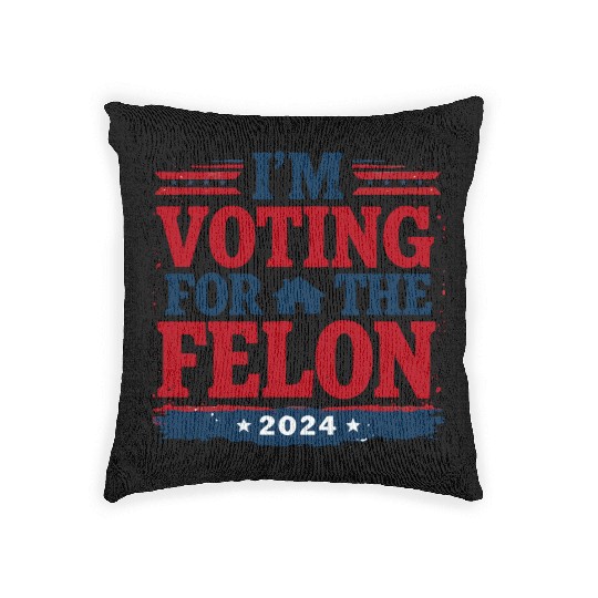 Funny Trump 2024 For President 2024 I'm Voting For Woven Pillows