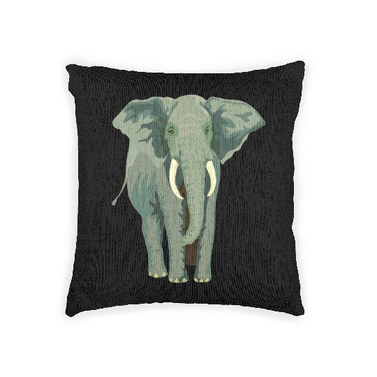 Elephant Face Funny Woven Pillows - Funny Animal Face Lover