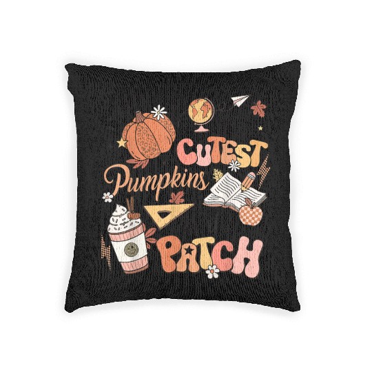 I Teach The Cutest Pumpkins In The Patch Autumn Fa Woven Pillows