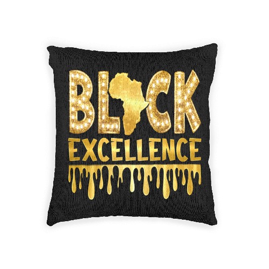 Black Excellence Woven Pillows