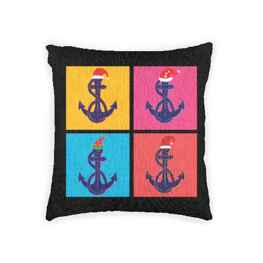 Christmas Lights Boating Sailing Cruise Boat Lover Woven Pillows