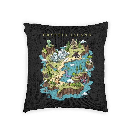 Cryptid Bigfoot Loch Ness Monster Mothman Jersey Woven Pillows